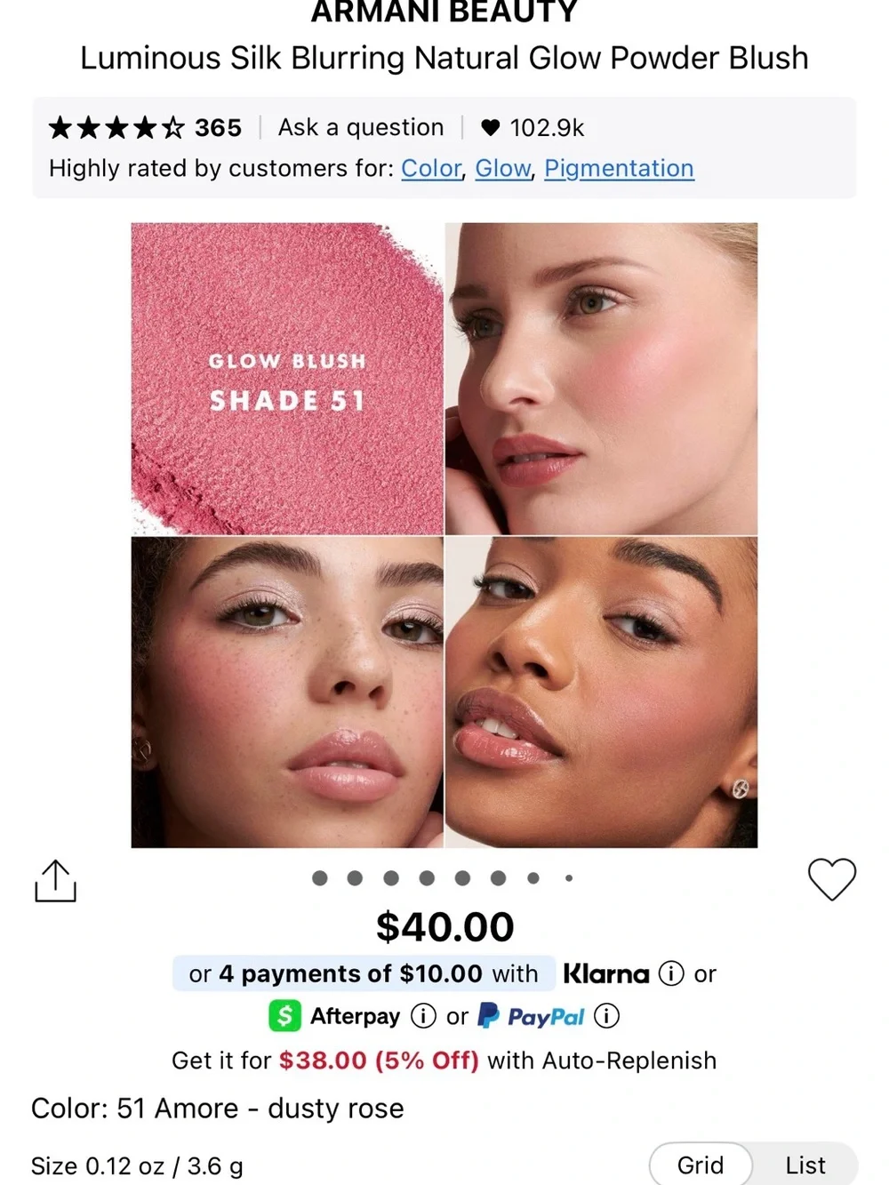 Giorgio Armani velvety pressed